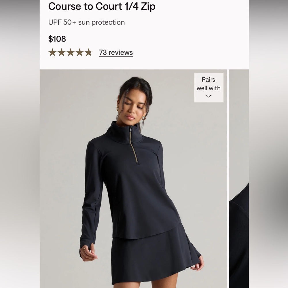 Rhône course to court quarter zip 1/4 Zip Long Sleeve Top